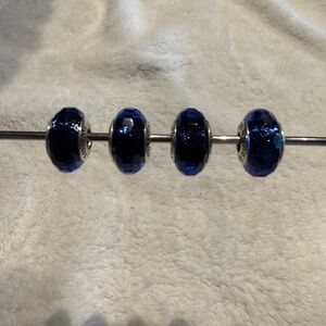 Elegant Blue Beaded Charm Bracelet